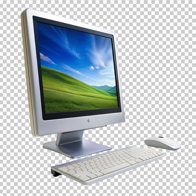 Elegantes computer-mockup auf durchsichtigem hintergrund