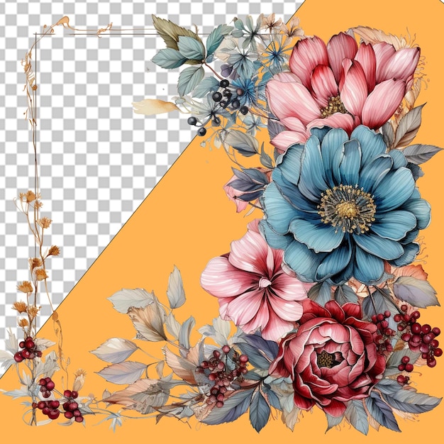 PSD elegantes desenhos florais png