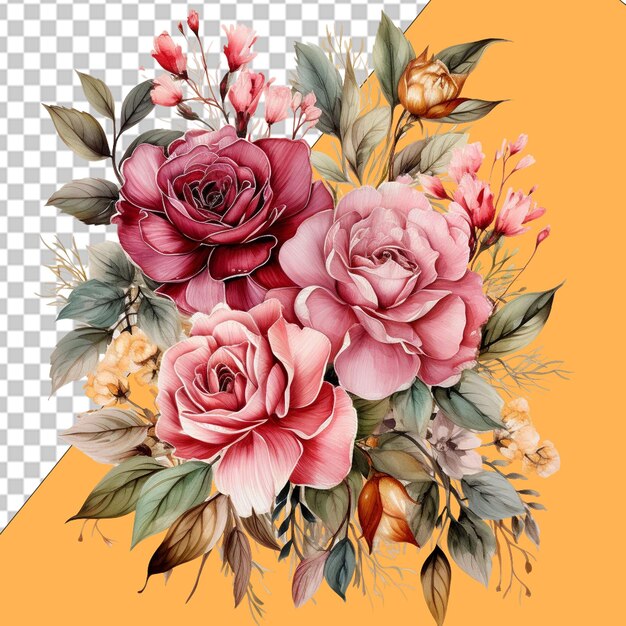 PSD elegantes desenhos florais png