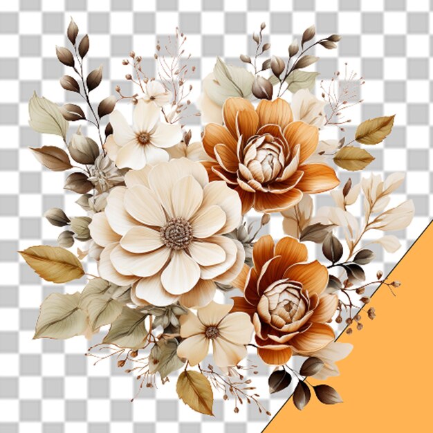 PSD elegantes desenhos florais png