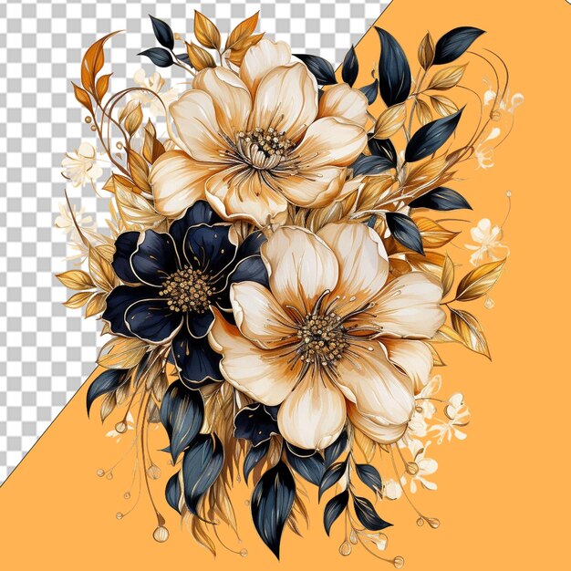 PSD elegantes diseños florales png