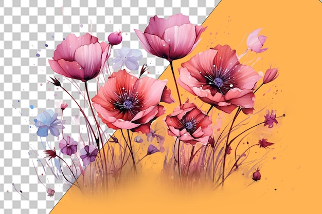 PSD elegantes diseños florales png