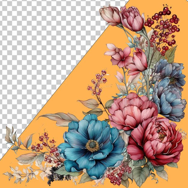 PSD elegantes diseños florales png