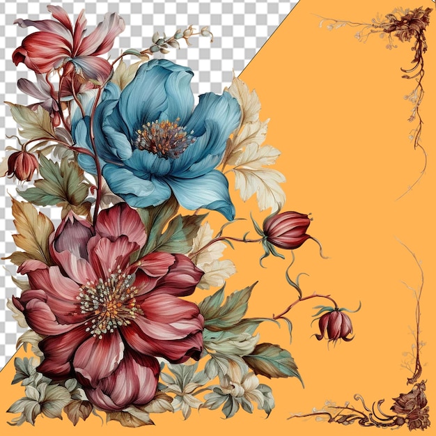 Elegantes diseños florales png