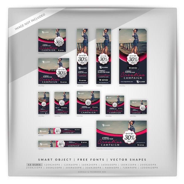 PSD elegantes fashion & sale marketing banner set