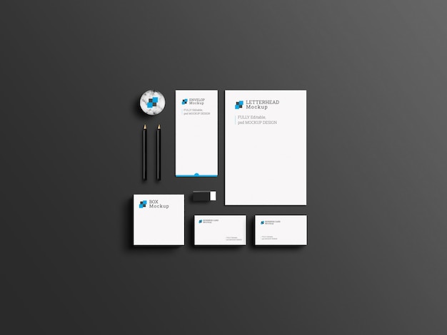 Elegantes firmen-branding-briefpapier-set-mockup