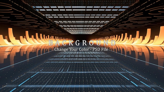 Elegantes futuristisches Licht und Reflexion mit Gitterlinienhintergrund. Generative KI