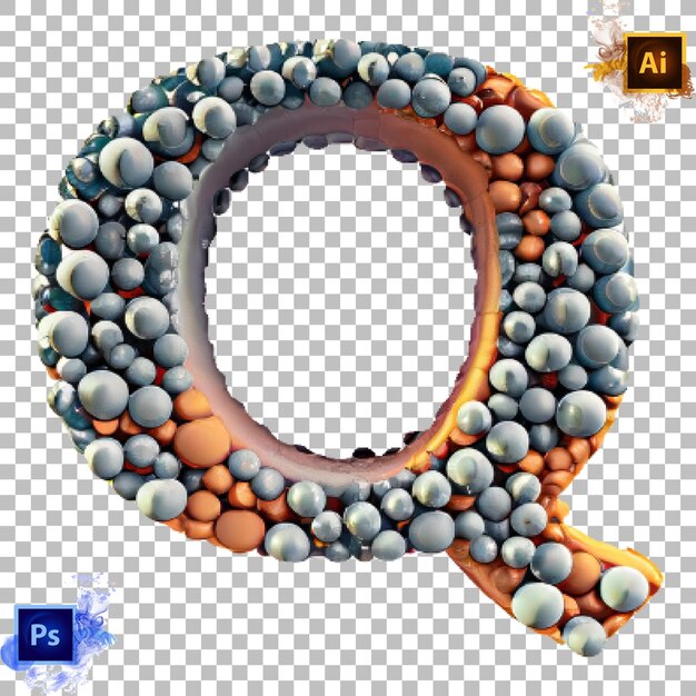 PSD elegantes letras del alfabeto a a z bolas de goma diseño de letras