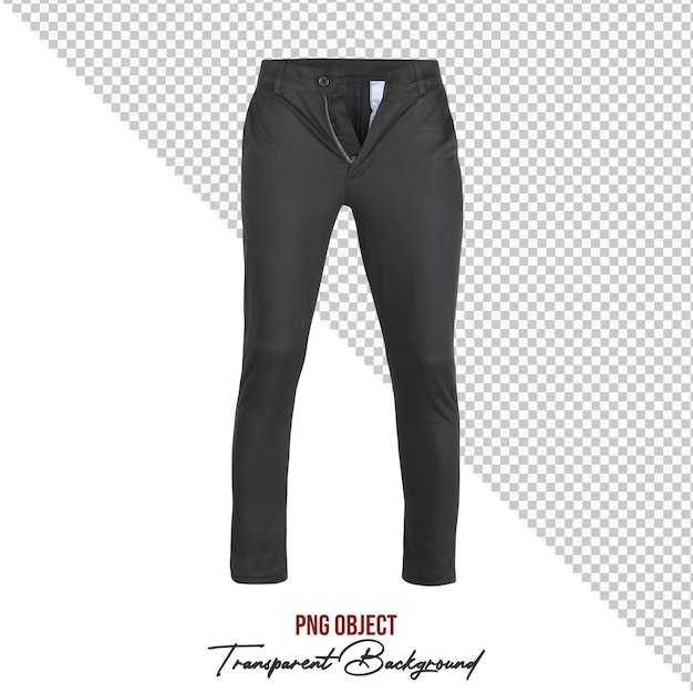 Elegantes pantalones negros aislados sobre un fondo transparente