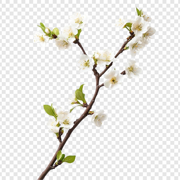 PSD las elegantes ramas de flores blancas son una delicia de la primavera