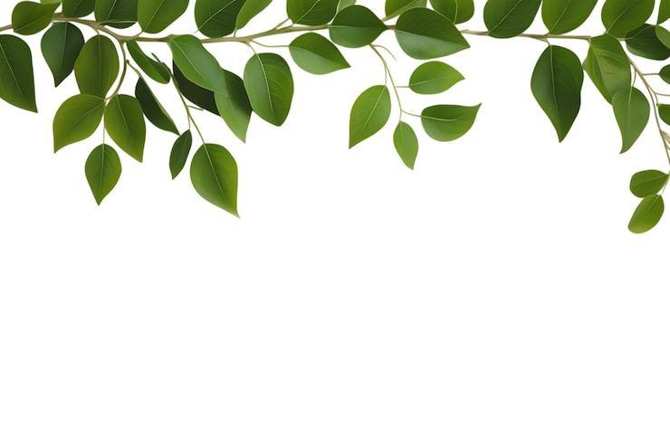 PSD elegantes ramas de hojas verdes en un fondo transparente para diseños inspirados en la naturaleza