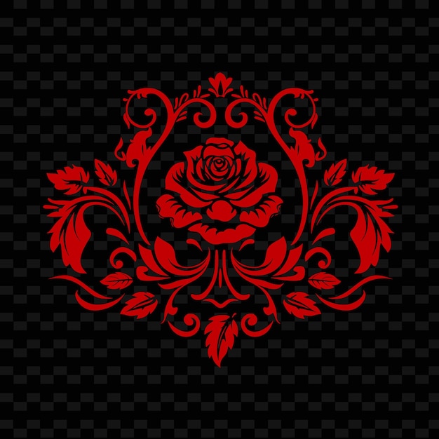 PSD elegantes rose crest-logo mit dekorativem le creative vector-design der naturkollektion