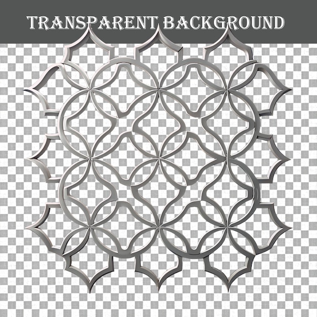 Elegantes silbernes Ornament mit durchsichtigem Hintergrund
