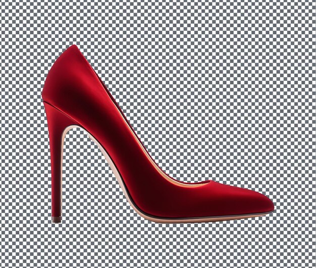 PSD elegantes tacones de terciopelo rojo aislados sobre un fondo transparente