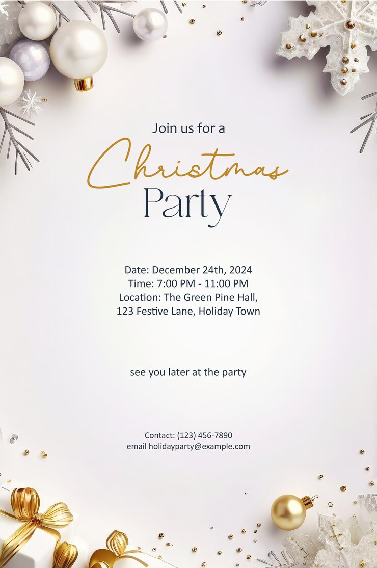 PSD elegantes tarjetas de invitación para fiestas de navidad y año nuevo