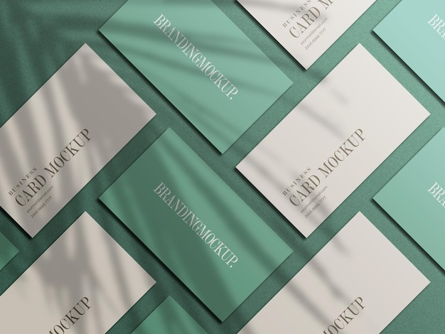 Elegantes Top-View-Visitenkarten-Mockup