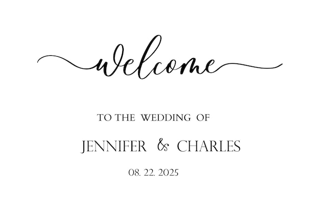 Elegantes und modernes Hochzeitswillkommenschild