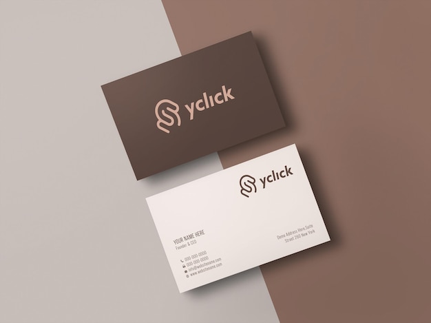 Elegantes und modernes logo-mockup auf visitenkarte