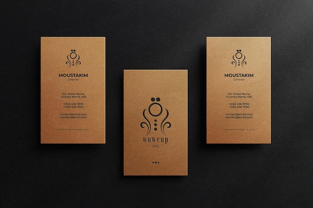 Elegantes Visitenkartenmodell mit Letterpress-Effekt