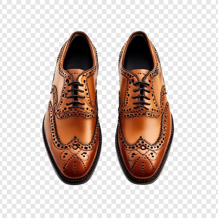 PSD elegantes zapatos de cuero marrón brogue calzado formal para hombres pulido