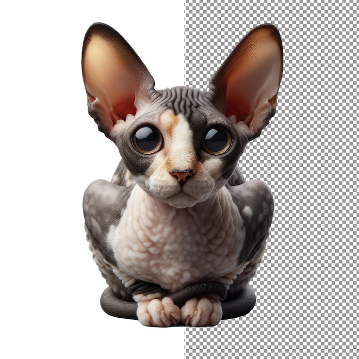 PSD eleganza con baffi faccia di gatto isolata