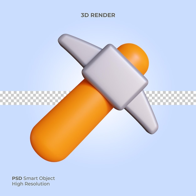 Elegir icono de hacha ilustración de render 3d aislado psd premium