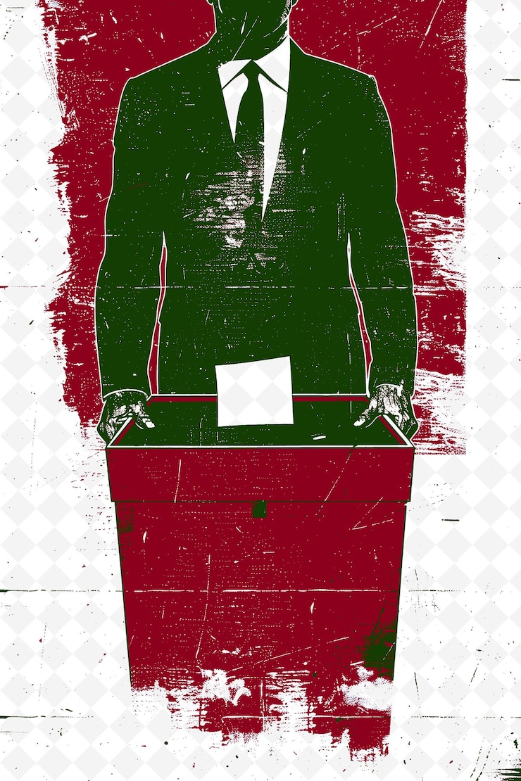 PSD eleição com um candidato presidencial concorrendo em uma campanha eleitoral de ilustração plana pro bitc