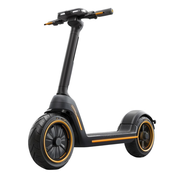 PSD elektrischer roller mit goldenen akzenten