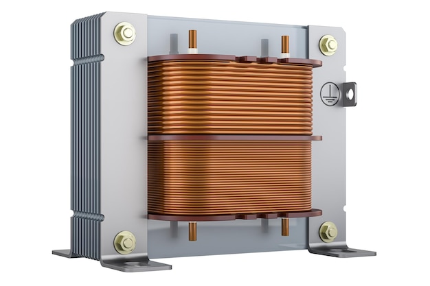 Elektrischer Transformator 3D-Rendering isoliert auf transparentem Hintergrund