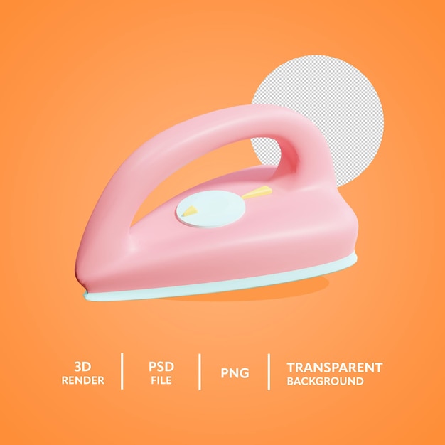 Elektrisches Bügeleisen 3D-Rendersymbol