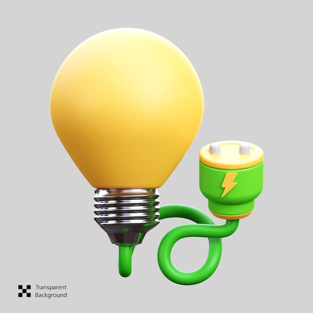 Elektrizität 3D-Eko-Symbol