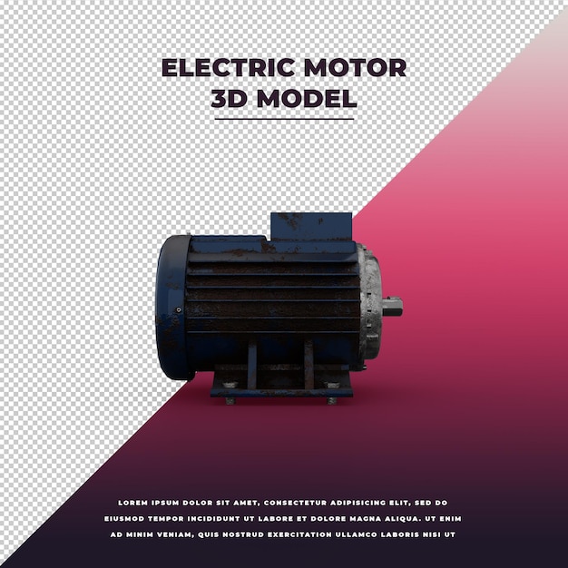 PSD elektromotor 3d isoliert