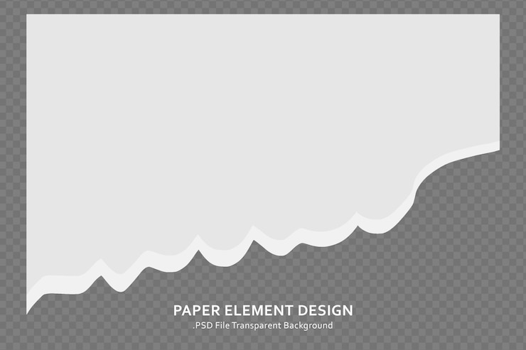 PSD elemen desain kertas sobek dengan ruang untuk teks latar belakang transparan