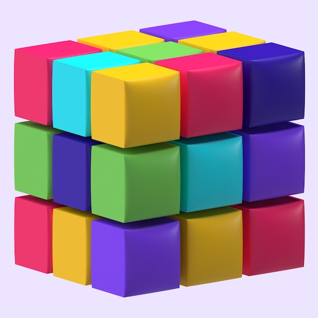 Élément 3D du cube de Rubik