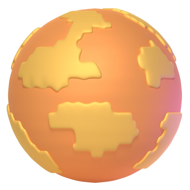 PSD Élément 3d du globe terrestre