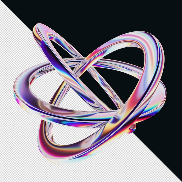 élément 3D à effet chrome pour l'impression ou le web
