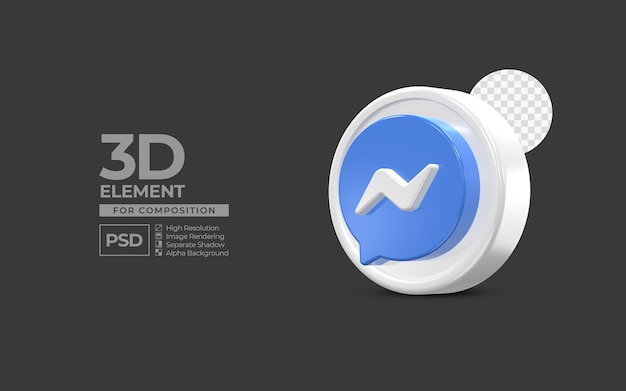 Élément 3d Des Médias Sociaux Messenger Pour Le Modèle De Composition Psd Premium