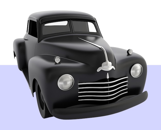 PSD Élément 3d de vieille voiture noire