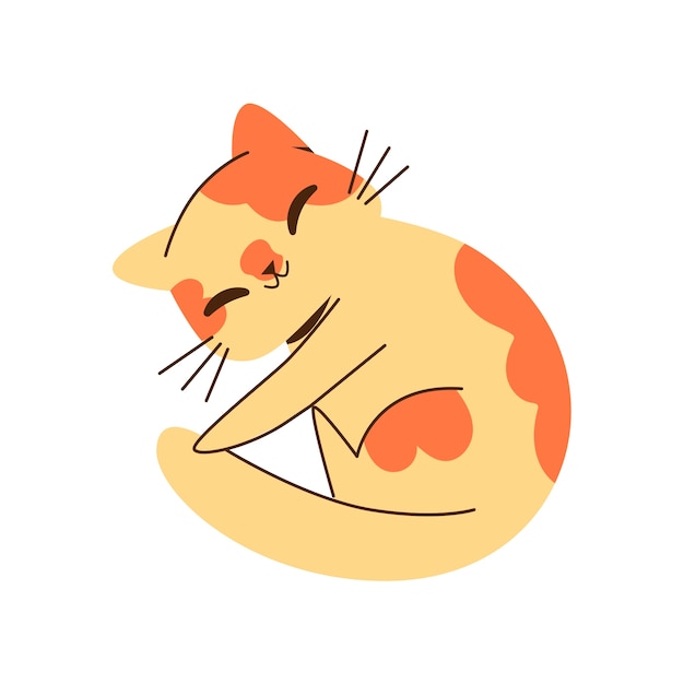 Élément de chat mignon isolé