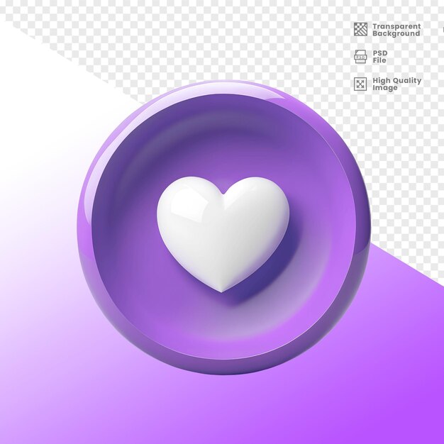 Élément de cœur 3D pour la composition