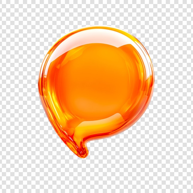 PSD élément de conception abstrait de bulle de parole orange brillant