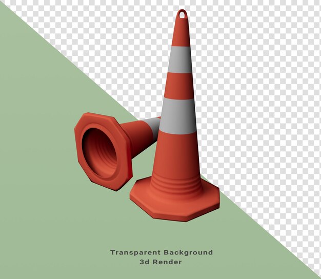 PSD Élément de conception abstraite rendu 3d du concept minimaliste de cône de signalisation