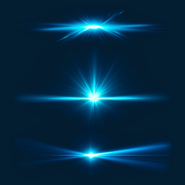 Élément de conception des effets de lumière bleue radiante (psd)