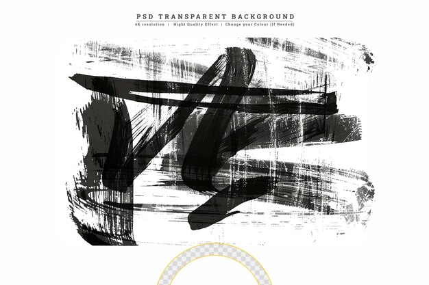 PSD un élément de conception d'encre grunge abstrait éclaboussant sur un fond transparent