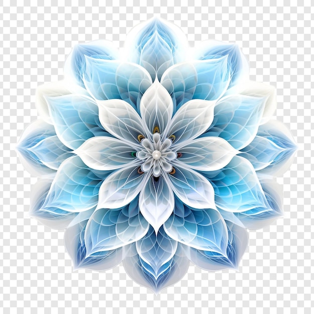 PSD Élément de conception fractale de mandala avec un motif de fleur isolé sur un fond transparent