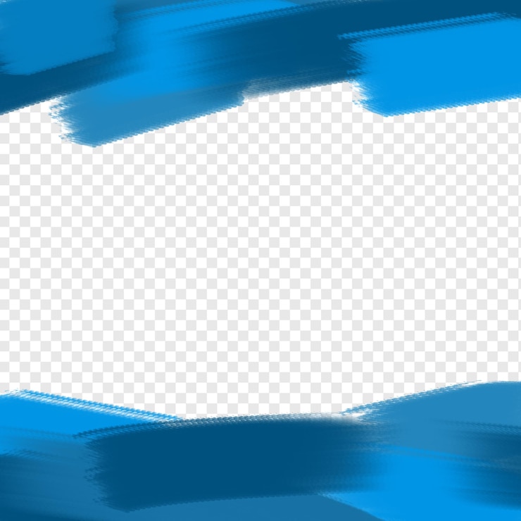PSD un élément de conception de pinceau bleu moderne, un cadre de fond transparent, un modèle de conception de brosseau