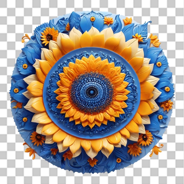 Élément De Conception De Tournesol Mandala Isolé Sur Un Fond Transparent