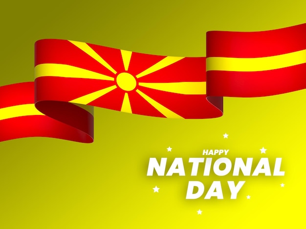 Element de design da bandeira da macedônia do norte dia da independência nacional bandeira fita psd