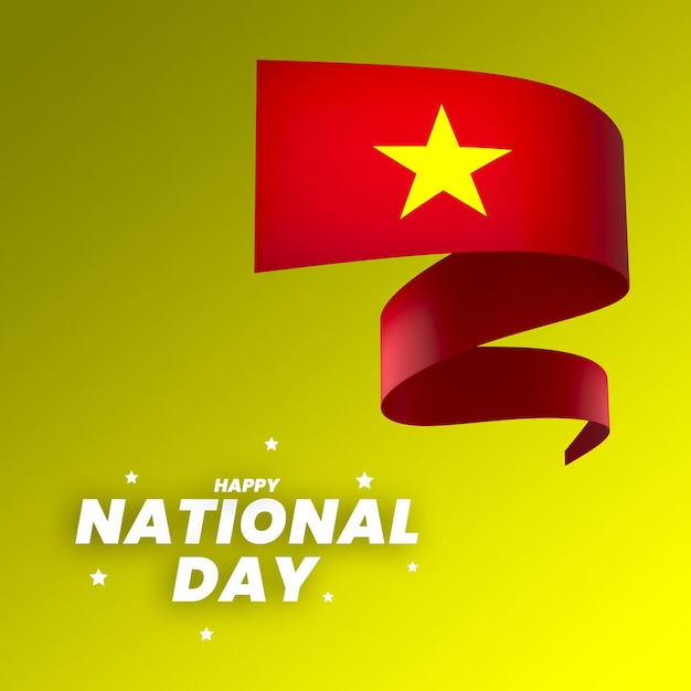 PSD Élément de drapeau du vietnam conception ruban de bannière de la fête de l'indépendance nationale psd