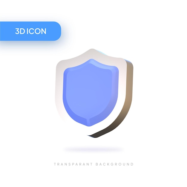 Élément du paquet d'icônes de l'illustration 3D du bouclier